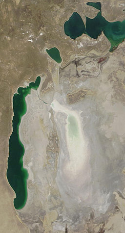 Aral sea in Oct 2009